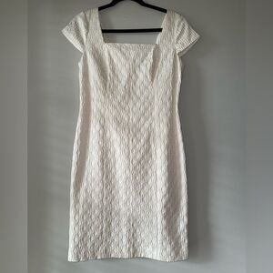 Adrianna Papell Designer Textured Off White Elegant Dress Size 8